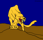 Dibujo Tigre con afilados colmillos pintado por salomon
