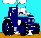 Dibujo Tractor en funcionamiento pintado por jaime