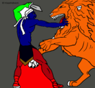 Dibujo Gladiador contra león pintado por ekm.mdcxrhouchp