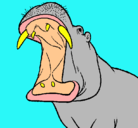 Dibujo Hipopótamo con la boca abierta pintado por alexis