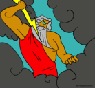 Dibujo Dios Zeus pintado por kiki