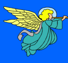 Dibujo Ángel con grandes alas pintado por silvina