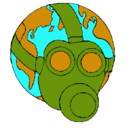 Dibujo Tierra con máscara de gas pintado por m@rt@