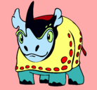 Dibujo Rinoceronte pintado por Dino