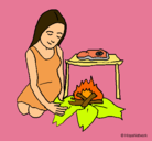 Dibujo Mujer cocinando pintado por vanessadaniela
