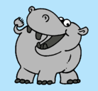 Dibujo Hipopótamo pintado por Di
