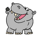 Dibujo Hipopótamo pintado por yo