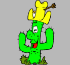 Dibujo Cactus con sombrero pintado por MIA