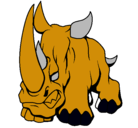 Dibujo Rinoceronte II pintado por biel