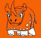 Dibujo Rinoceronte pintado por 55555555545555555555