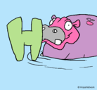 Dibujo Hipopótamo pintado por BLANKIS.....