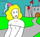 Dibujo Princesa y castillo pintado por scalet
