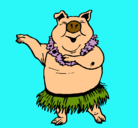 Dibujo Cerdo hawaiano pintado por KAROL