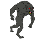 Dibujo Hombre lobo pintado por johana114