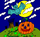 Dibujo Paisaje de Halloween pintado por andres