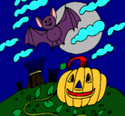 Dibujo Paisaje de Halloween pintado por nadia