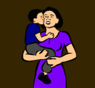 Dibujo Beso maternal pintado por viridiana