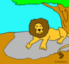 Dibujo Rey león pintado por aslan