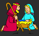 Dibujo Adoran al niño Jesús pintado por victor