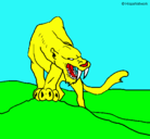 Dibujo Tigre con afilados colmillos pintado por MILI