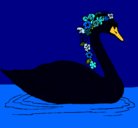 Dibujo Cisne con flores pintado por anamariavecino