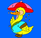 Dibujo Pato bajo la lluvia pintado por thiareyvicente