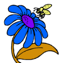 Dibujo Margarita con abeja pintado por kiara
