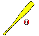 Dibujo Bate y bola de béisbol pintado por oscar