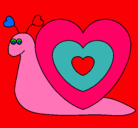 Dibujo Caracol corazón pintado por CARACOL