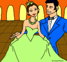 Dibujo Princesa y príncipe en el baile pintado por manuelabuesaquillou