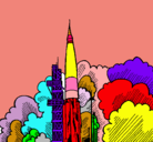 Dibujo Lanzamiento cohete pintado por Delaram