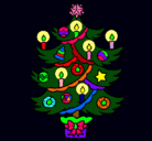 Dibujo Árbol de navidad con velas pintado por granados