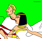 Dibujo César y Cleopatra pintado por daha