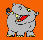 Dibujo Hipopótamo pintado por asd