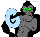 Dibujo Gorila pintado por mamado