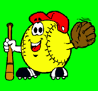 Dibujo Bola de béisbol pintado por Diego