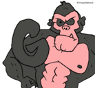 Dibujo Gorila pintado por ferchis