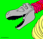 Dibujo Esqueleto tiranosaurio rex pintado por mario