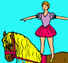 Dibujo Trapecista encima de caballo pintado por kamila