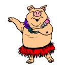 Dibujo Cerdo hawaiano pintado por WILLY
