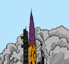 Dibujo Lanzamiento cohete pintado por chavelito