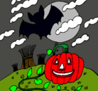 Dibujo Paisaje de Halloween pintado por lautaro