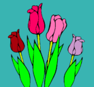 Dibujo Tulipanes pintado por cayuqueo