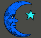 Dibujo Luna y estrella pintado por vane