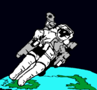 Dibujo Astronauta en el espacio pintado por JAK