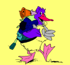 Dibujo Pato excursionista pintado por rana