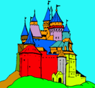 Dibujo Castillo medieval pintado por santino