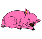 Dibujo Cerdo durmiendo pintado por jaquelin