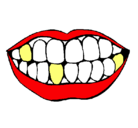 Dibujo Boca y dientes pintado por belen