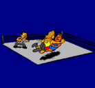 Dibujo Lucha en el ring pintado por pablobuendia